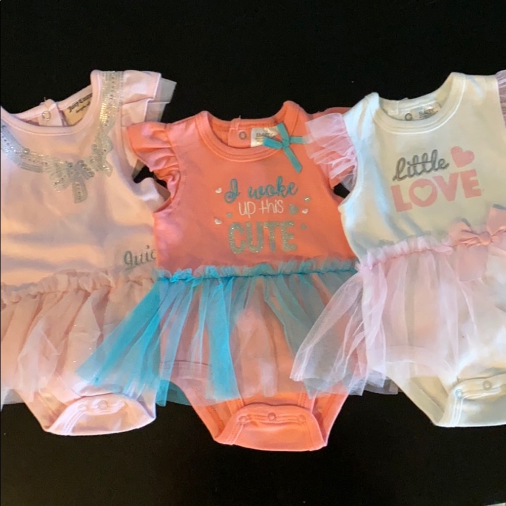 3 Baby girl tutu onesies Juicy Couture